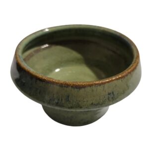 Hand made hand fired bowl green